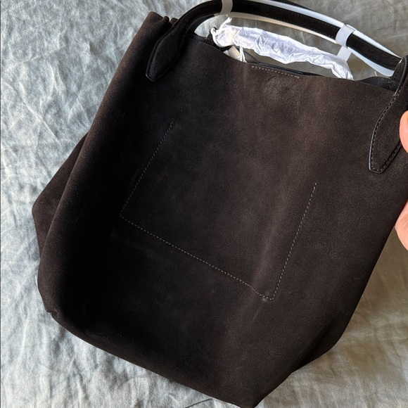 Madewell Suede Shopper Tote in Carob (Dark Brown) - Women's Everyday Handbag - Picture 3 of 6